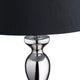 25.5"H Silver Steel Table Lamp Set with Black Silk Shade