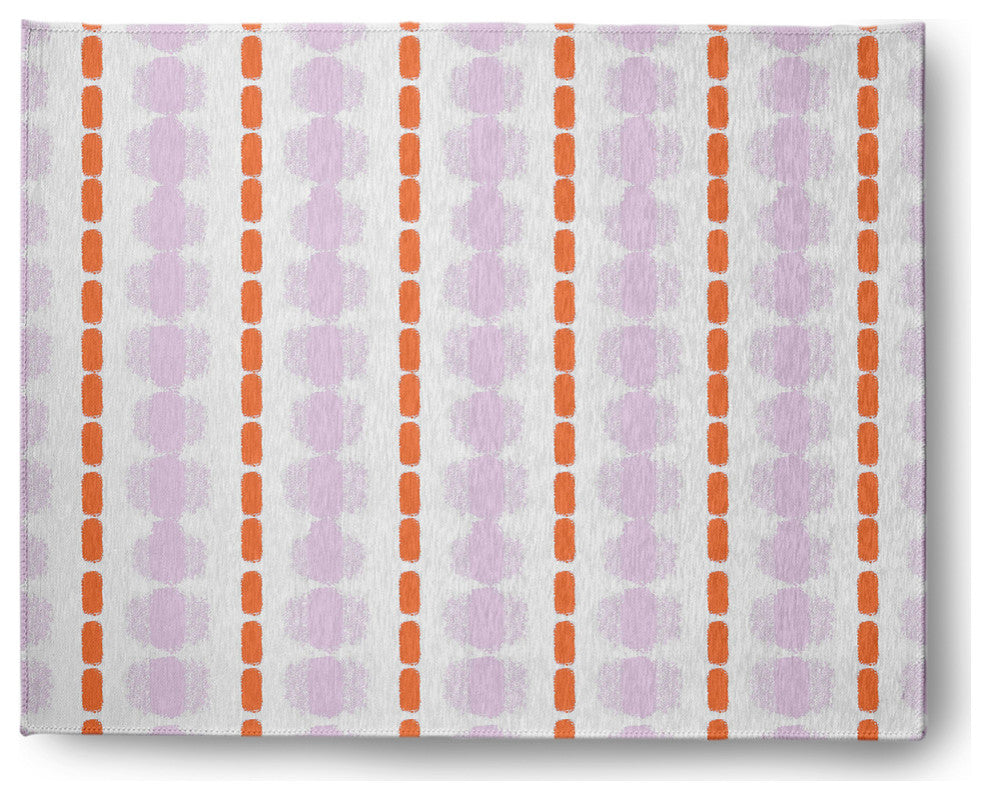 Watercolor Stripe Spring Chenille Rug, Purple-Orange, 8'x10'