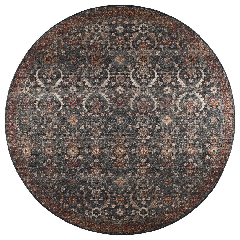 Jericho JC1 Charcoal 8' x 8' Round Rug