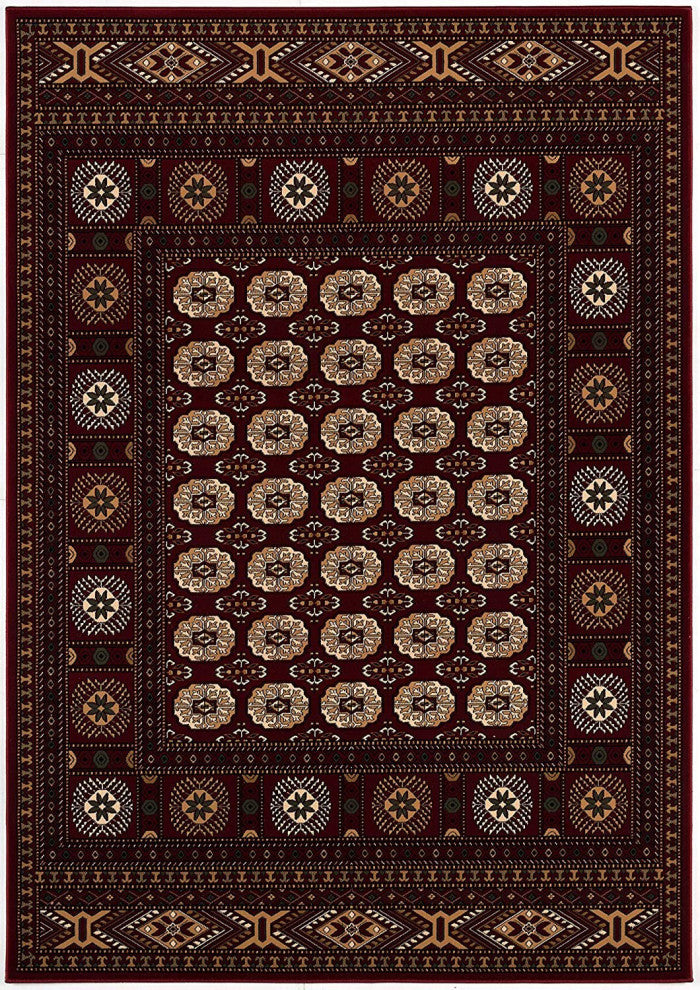 3" x 12" Red Eclectic Geometric Pattern Runner Rug