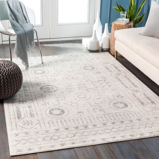 Surya Roma ROM-2332 7'10"x10' Rug, White/Medium Gray