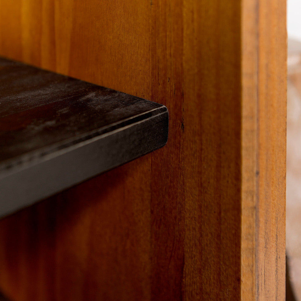 Alpine 42" Rustic Two-Tone Solid Wood Entry Bench - Amber