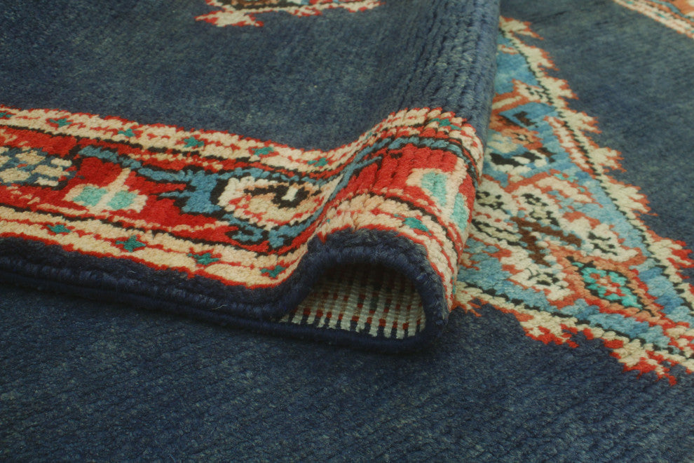 Vintage Distressed Darcy Navy/Red Runner, 3'7x10'3
