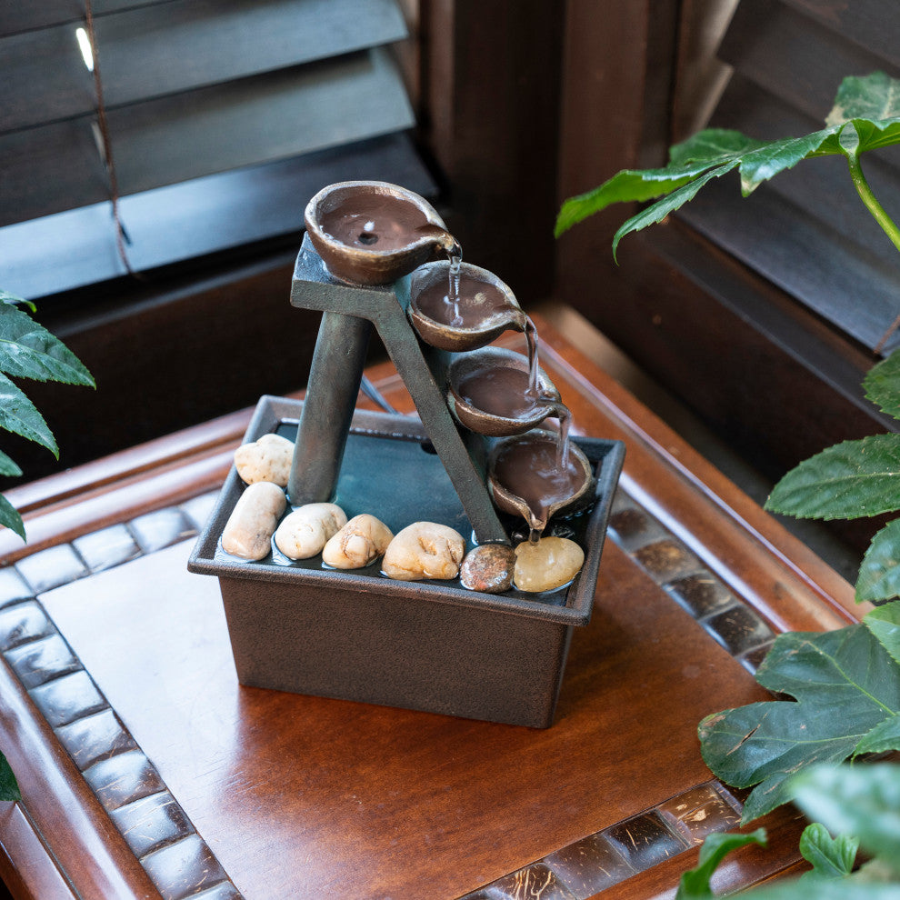 Alpine 4-Tier Step Tabletop Fountain, 8" Tall