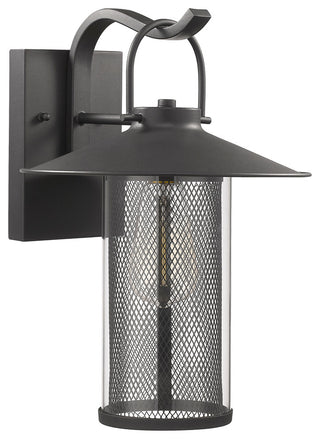 Elijah 1-Light Textured Black Outdoor Wall Sconce 14"