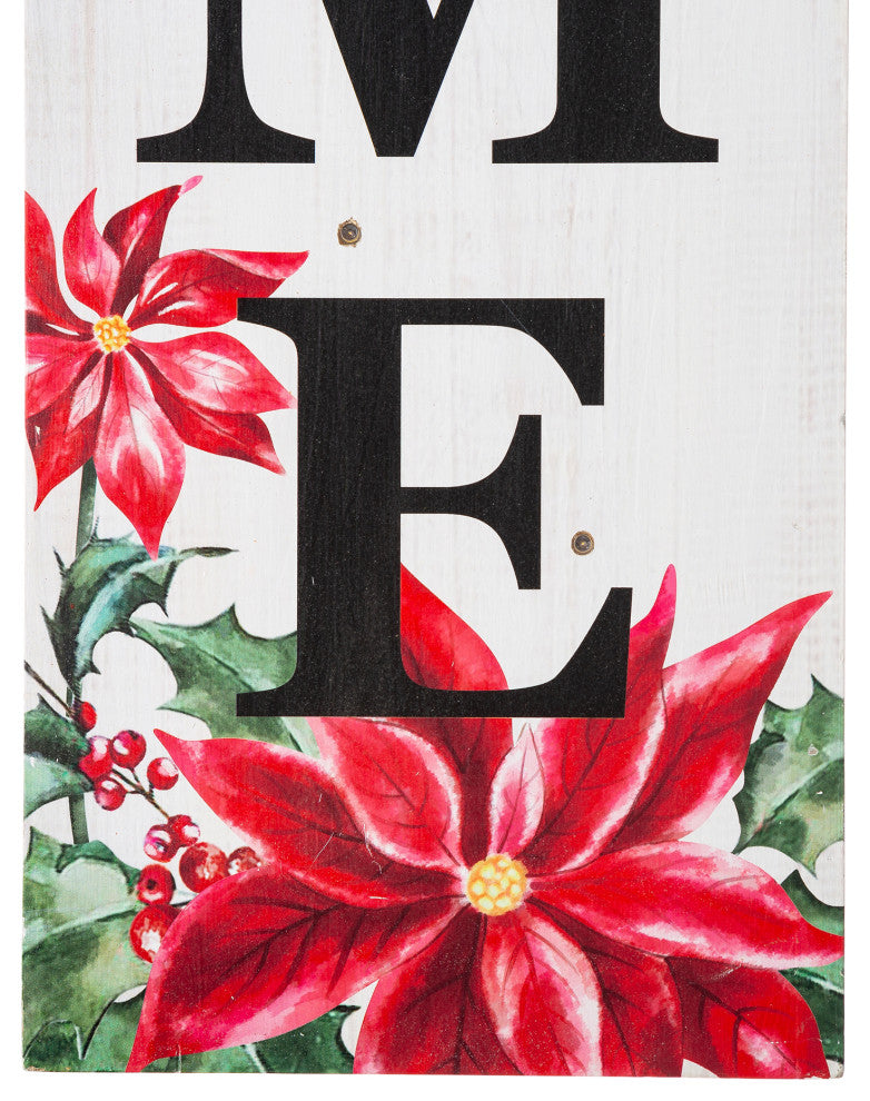 42"H Lighted Wooden Poinsettia WELCOME Porch Sign