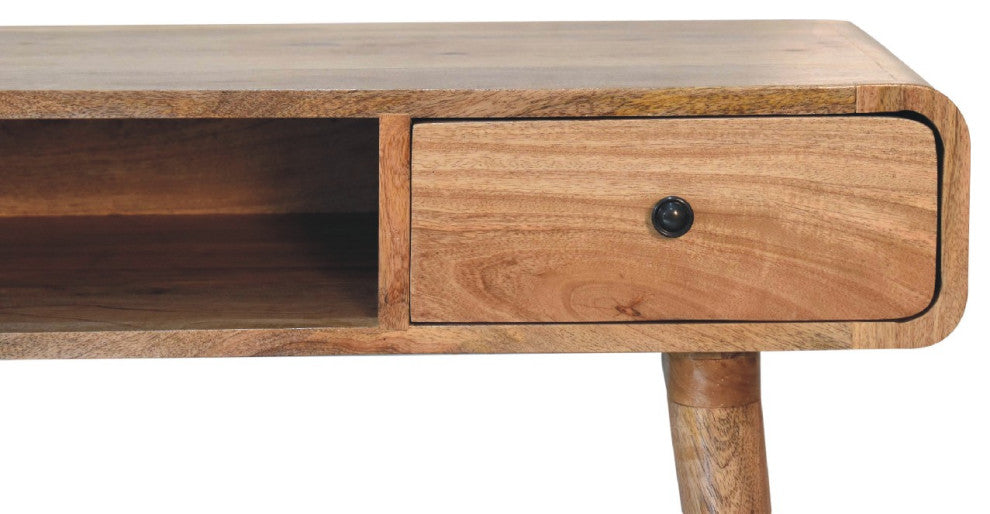 Curved Oak-ish Writing Desk