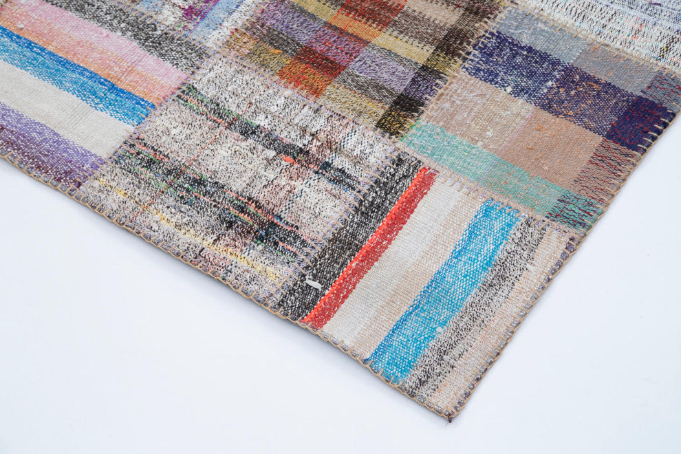 Rug N Carpet - Handmade Anatolian 6' 9'' x 9' 9'' Tribal Patchwork Kilim Rug
