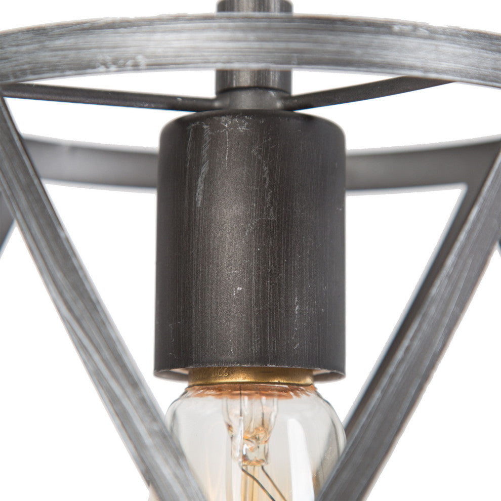 LALUZ 6-in Black Sweep Silver Industrial Mini Pendant Light