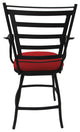 Outdoor Indoor Swivel Bar Stool Counter, Red Linen - Black, 26"