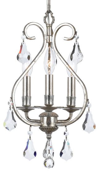 Ashton 3-Light Mini Chandelier, Olde Silver Finish