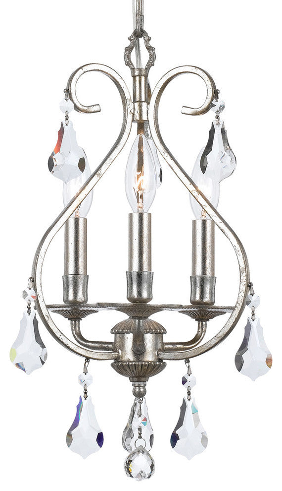 Ashton 3-Light Mini Chandelier, Olde Silver Finish