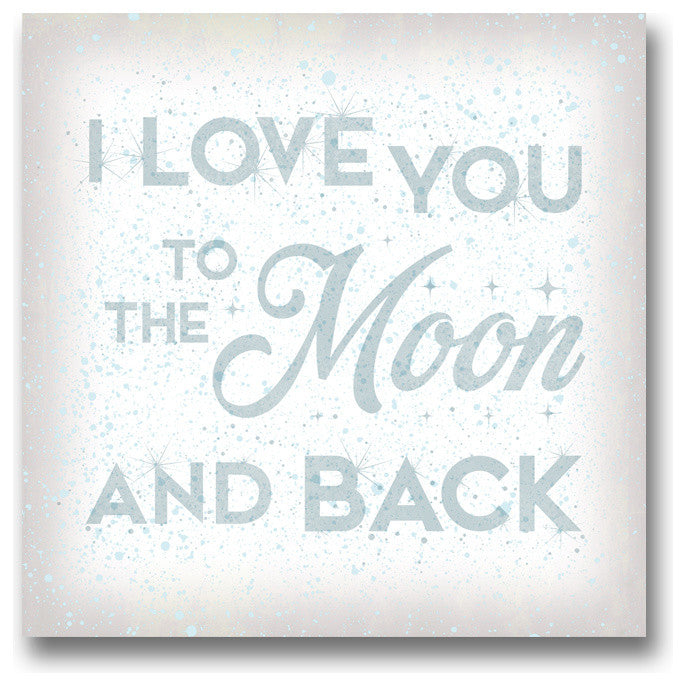 I Love You to the Moon Wall Art, Baby Nursery Decor, Kid's Art., 18 X 18