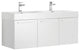 Vista 48" White Wall Hung Double Sink Modern Bathroom Cabinet w/ Integrated Sink