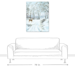 Doe Walking In The Snow 30x40 Canvas Wall Art