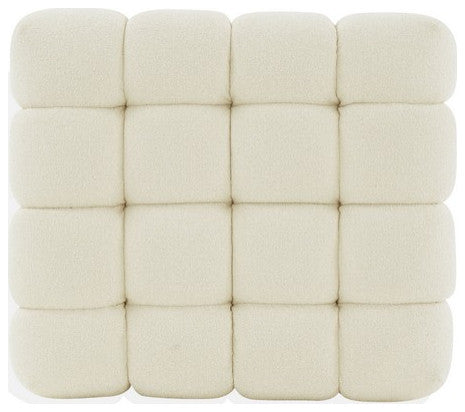 Safavieh Couture Calyna Boucle Ottoman, Creme