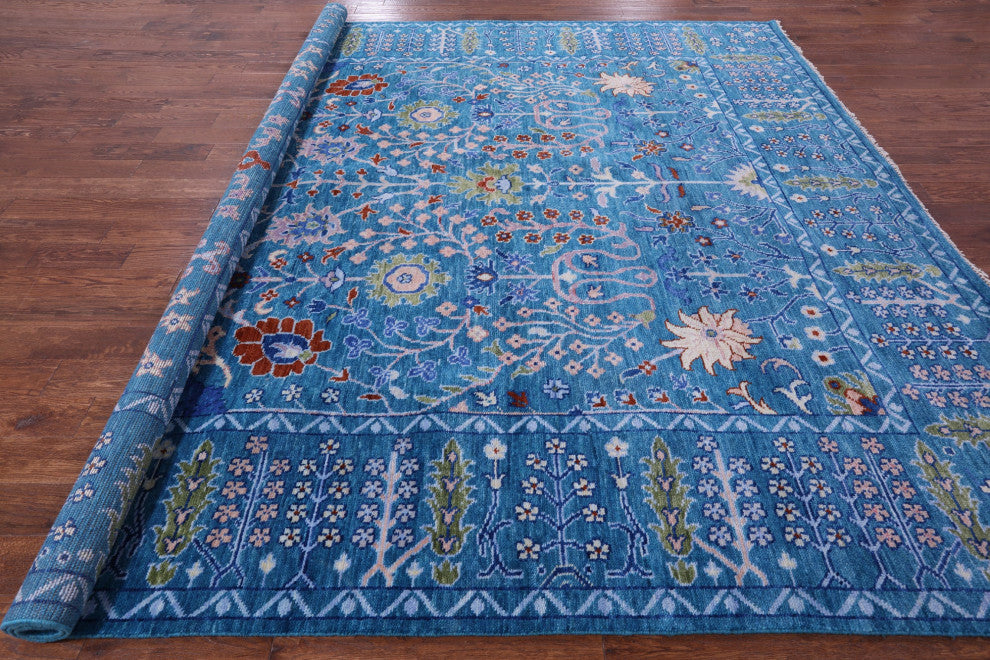 10' Square Turkish Oushak Hand-Knotted Wool Rug - Q13570