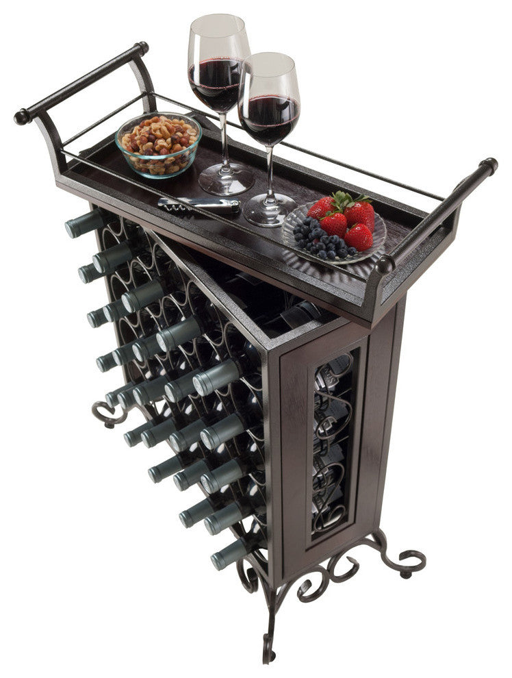 Silvano Wine Rack 5x5 With Removable Tray, Dark Bronze