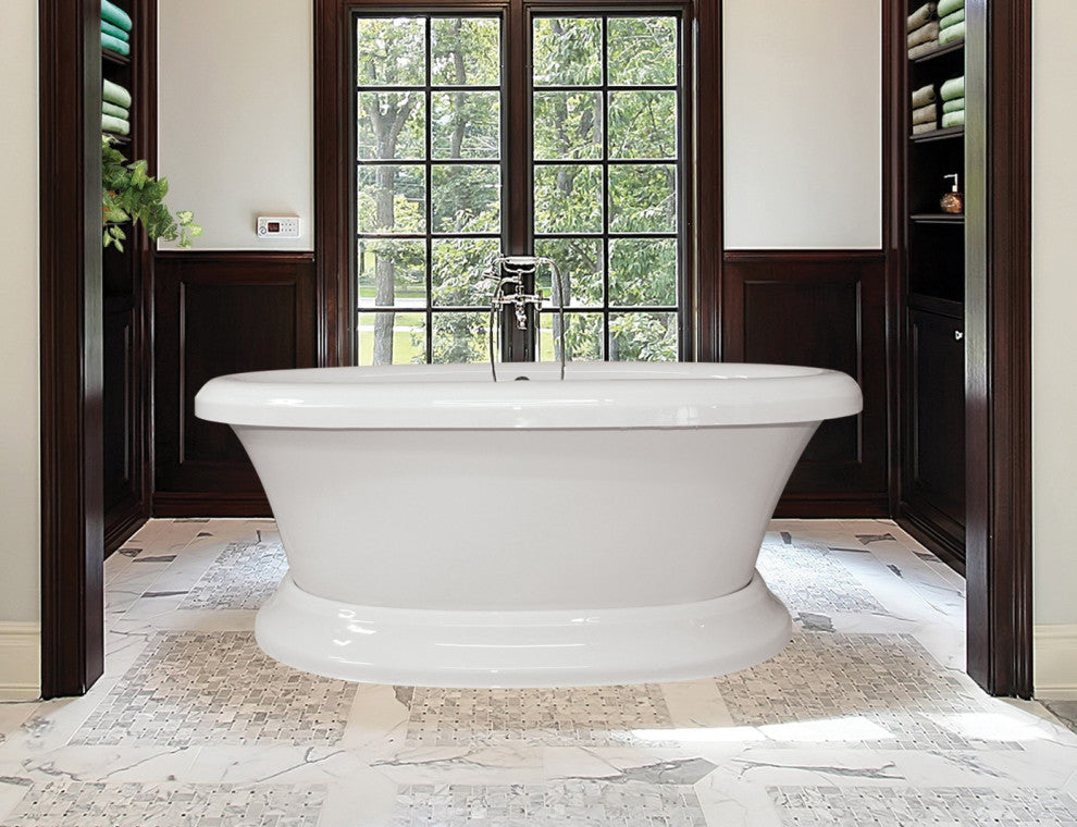 Bello 79"x39" Free Standing Pedestal Heated Soaking Bath With Access Panel