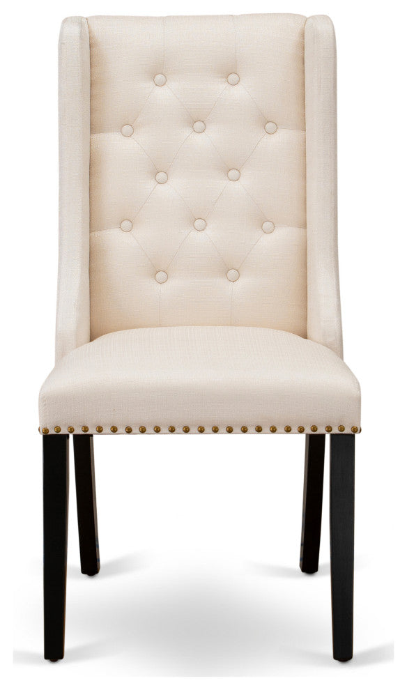 5Pc Dinette Set, 1 Butterfly Leaf Table, 4 Cream Chair, Black