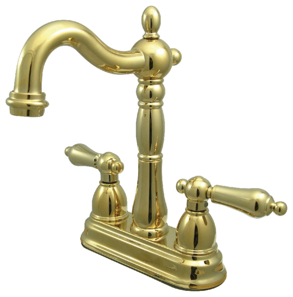 Kingston Brass 4" Centerset Bar Faucet, Polished Brass