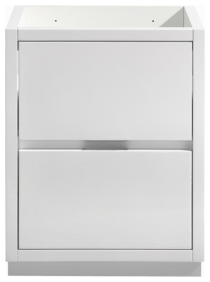 Valencia Free Standing Modern Bathroom Cabinet, Glossy White, 24"