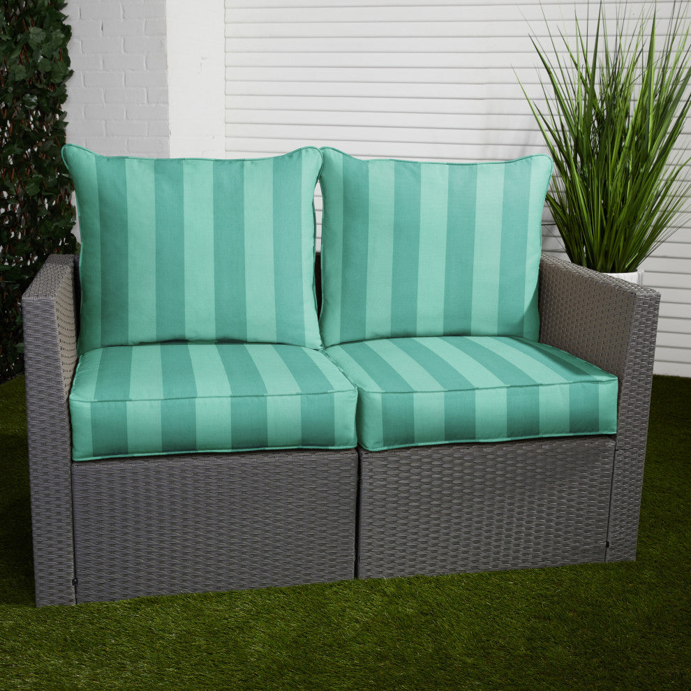 Sorra Home Preview Lagoon Deep Seating Loveseat Pillow With Cushion Set, 27x29x5