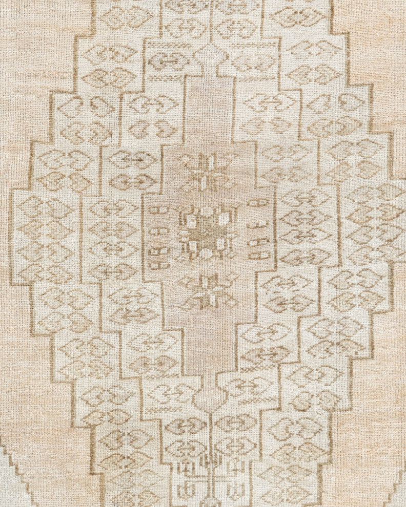 Vintage Beige Turkish Oushak Area Rug, 5'3x9'9