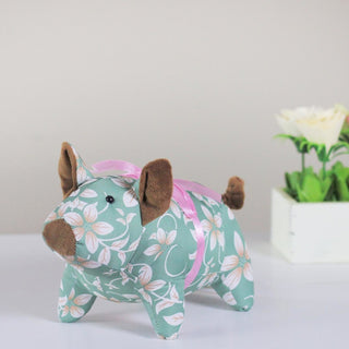 10" Country Green Floral Easter Piglet Spring Decoration