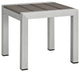 Modern Contemporary Urban Outdoor Patio Sofa Side Table, Gray Gray, Aluminum