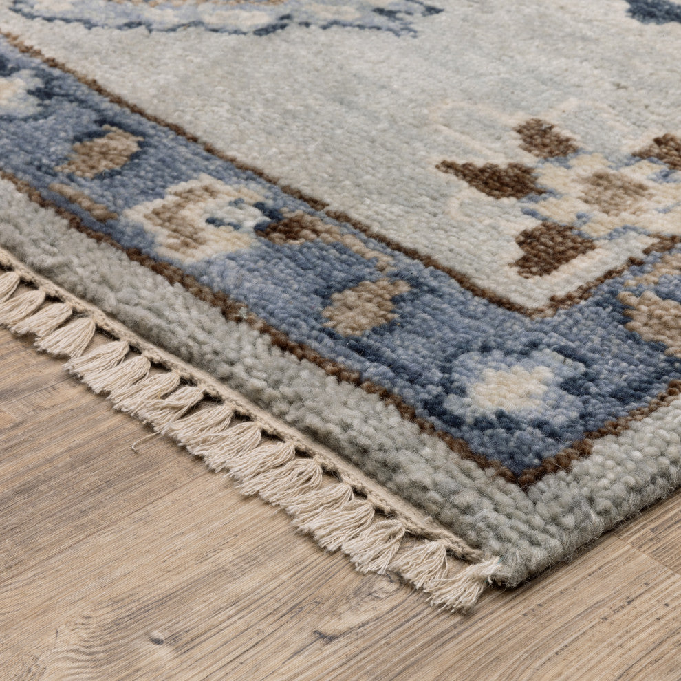 Oriental Weavers Majorca MAJ06 Floral Rug, Blue, 6'x9'