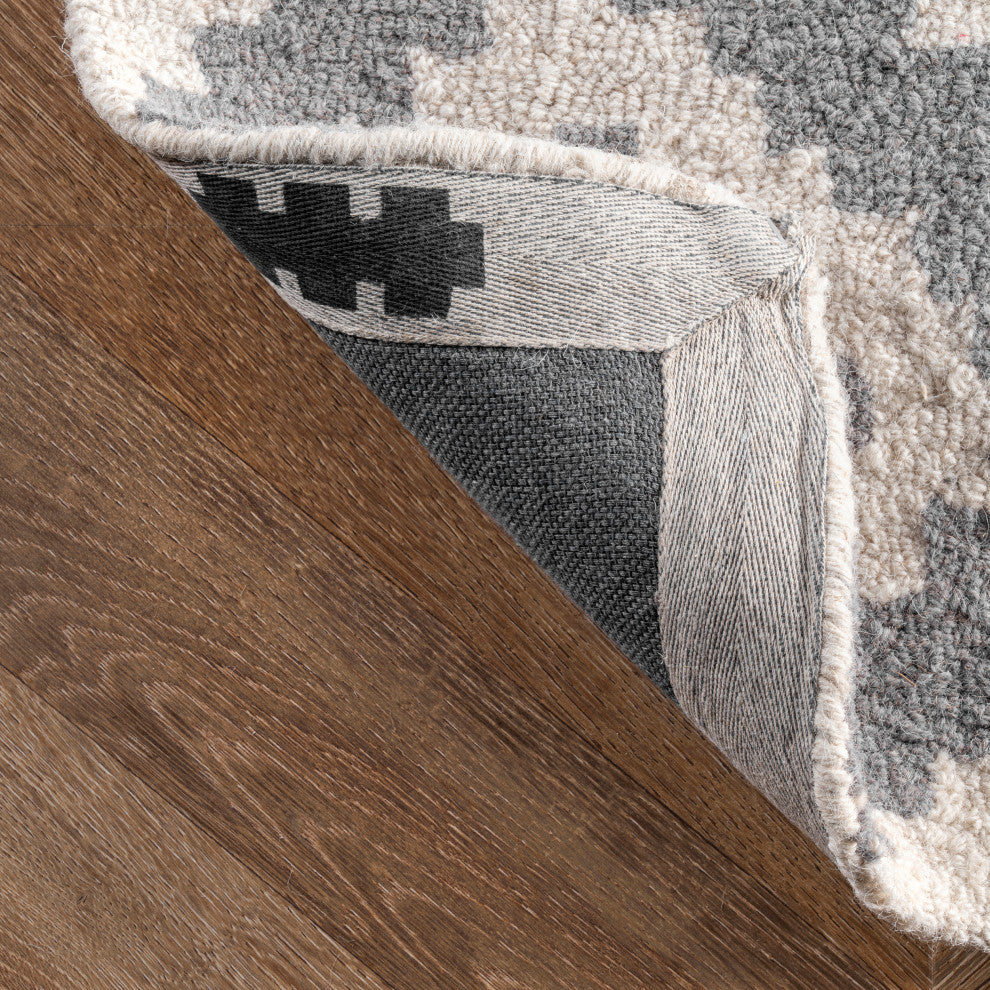 Nuloom Hand-Tufted Geometric Tuscan Rug, Grey 7'6"x9'6"