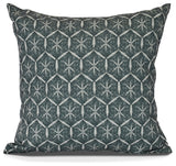 Tufted, Geometric Print Outdoor Pillow, Green, 18" x 18"