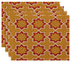 18"x14" Bohemian 2, Geometric Print Placemat, Gold, Set of 4