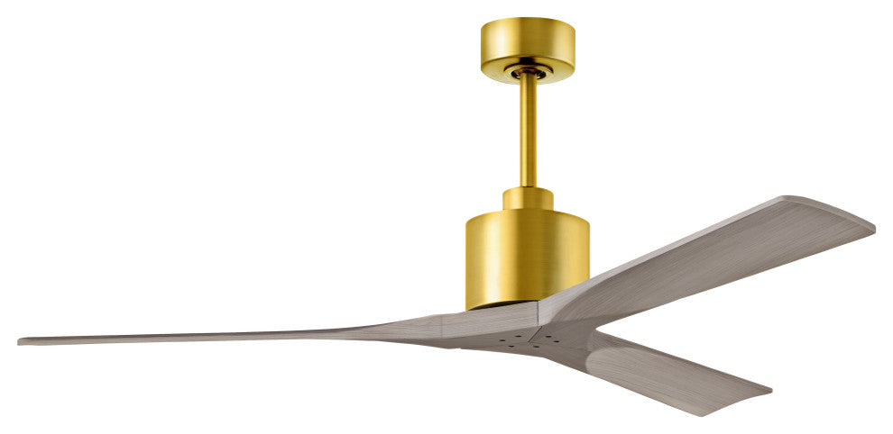 Nan Ceiling Fan, Brushed Brass, 42", Light Maple