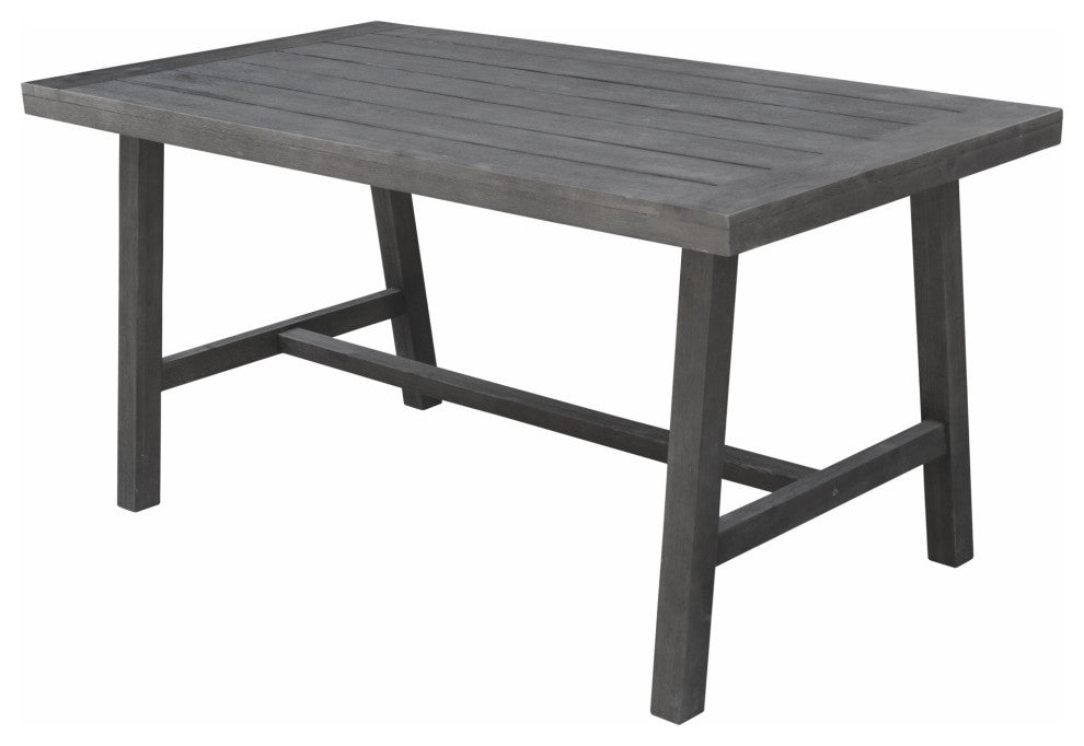Dark Grey Dining Table With Leg Support