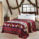 Christmas Deer Flannel Fleece Blanket, Burgundy Christmas Deer, Twin