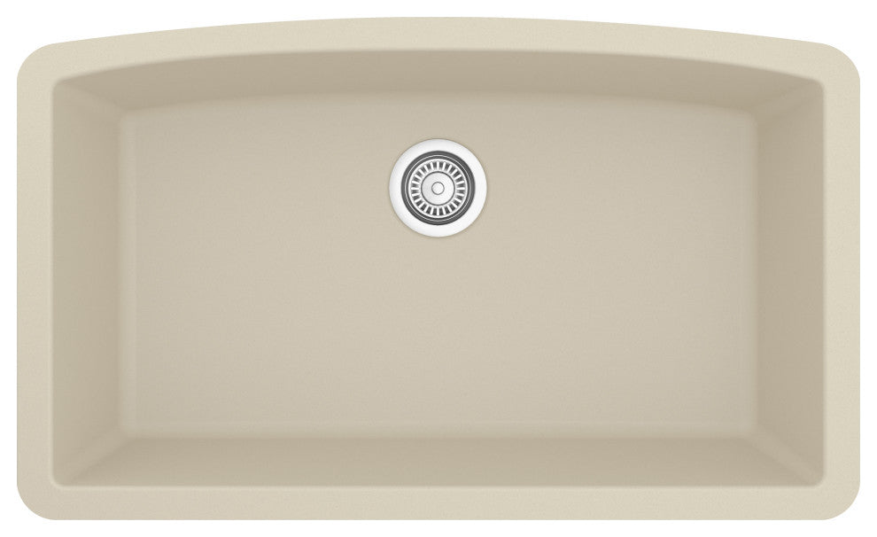 Karran Undermount Quartz Composite 32" Single Bowl Kitchen Sink, Bisque