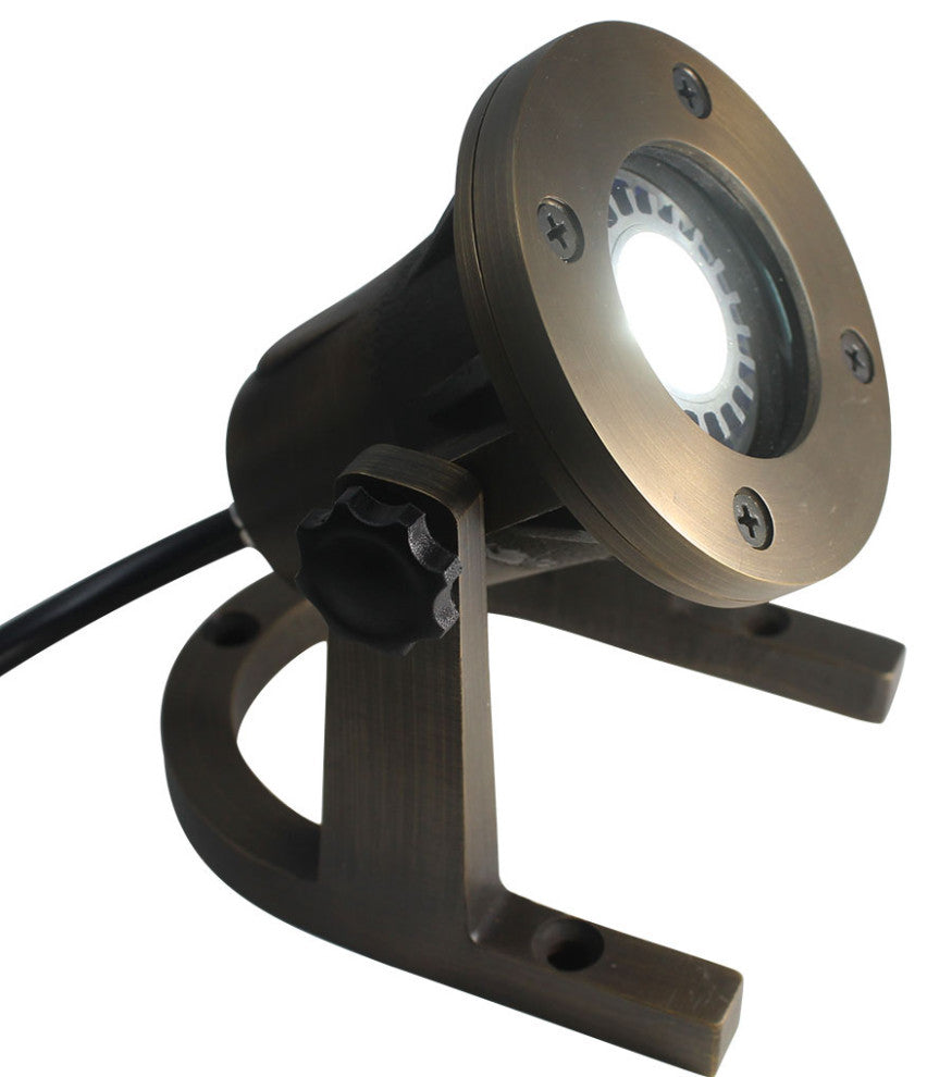 Solid Brass Underwater LED Light Kit, 3 pcs, Bronze, Open Cover, Cool White