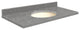 Quartz 49"x22" Vanity Top, Biscuit Bowl, Urban Grey, Single Hole