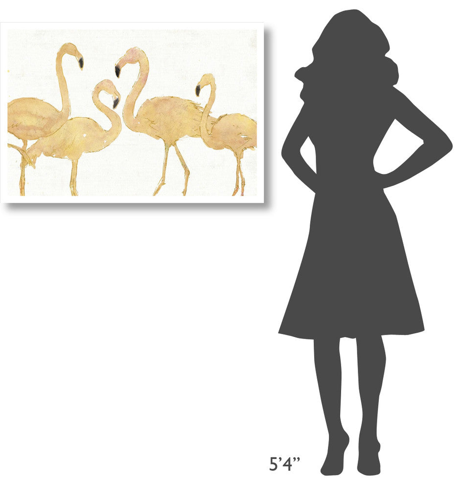 "Flamingo Fever I no Splatter Gold" Paper Print by Anne Tavoletti, 38"x26"