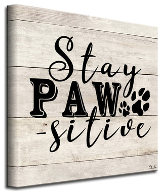 Ready2HangArt 'PAWsitive' Wrapped Canvas Animal Wall Art, 30"x30"