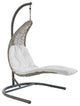 Light Gray White Landscape Hanging Chaise Lounge Outdoor Patio Swing Chair