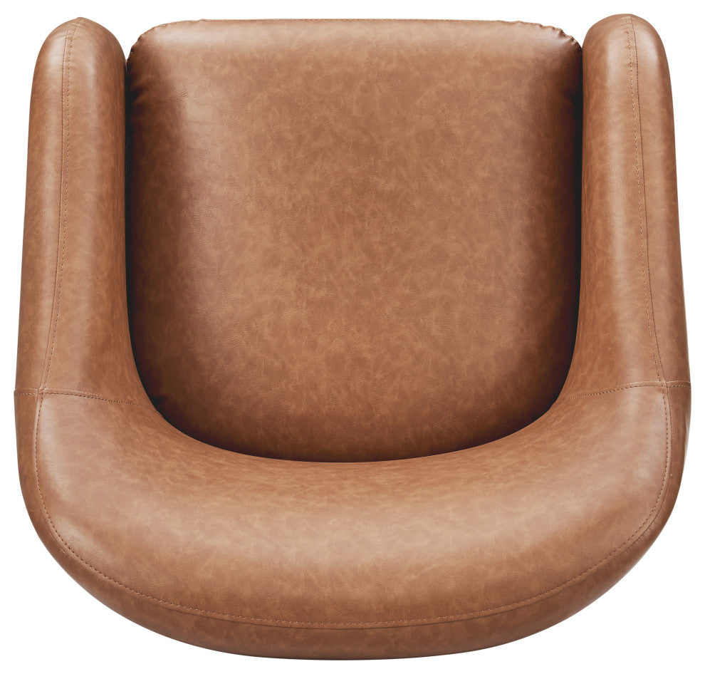 Zella PU Accent Arm Chair, Vintage Cider