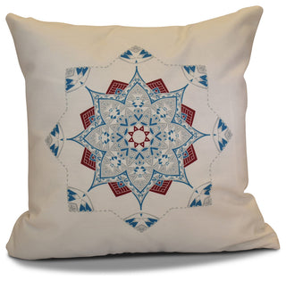Decorative Holiday Outdoor Pillow Geometric Print, Blue, 20"x20"