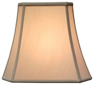 Royal Designs Rectangle Cut Corner Lamp Shade, Beige, 12x20x14.25