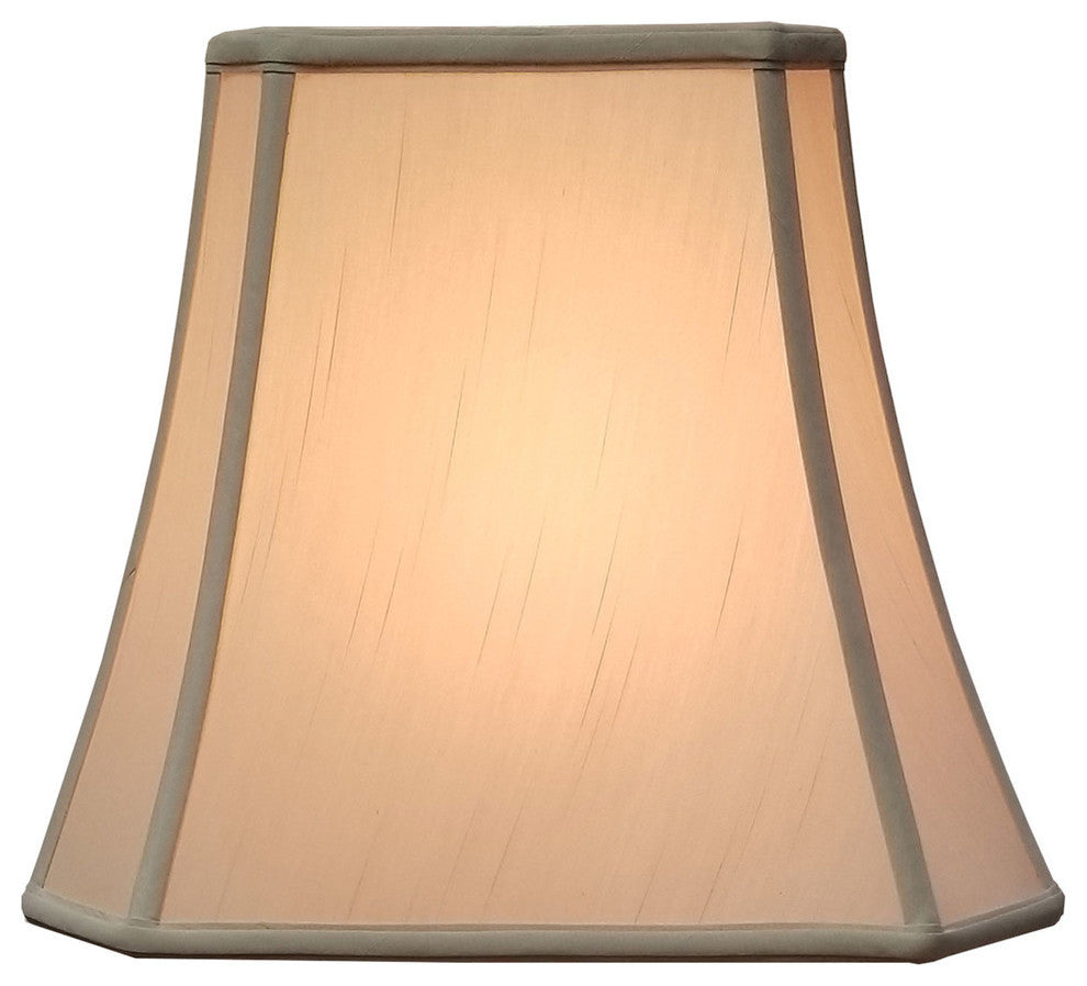 Royal Designs Rectangle Cut Corner Lamp Shade, Beige, 12x20x14.25