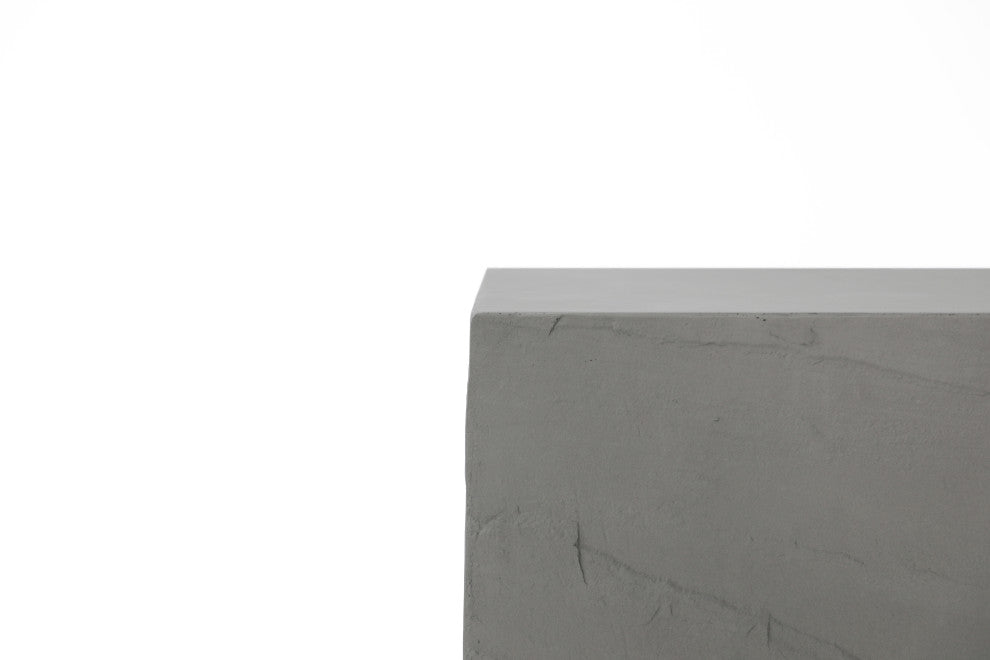 Colorado 18" Square Concrete Side Table, Space Grey