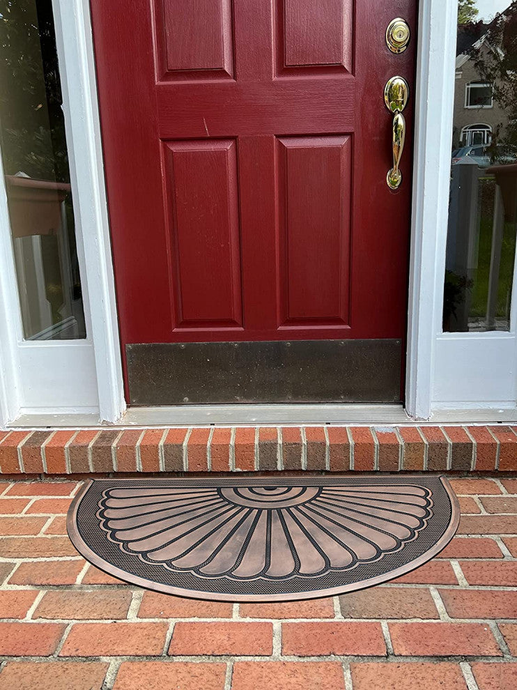A1HC 100% Pure Rubber Front Door Mat 30"x48" Non-Slip, Sunburst Bronze