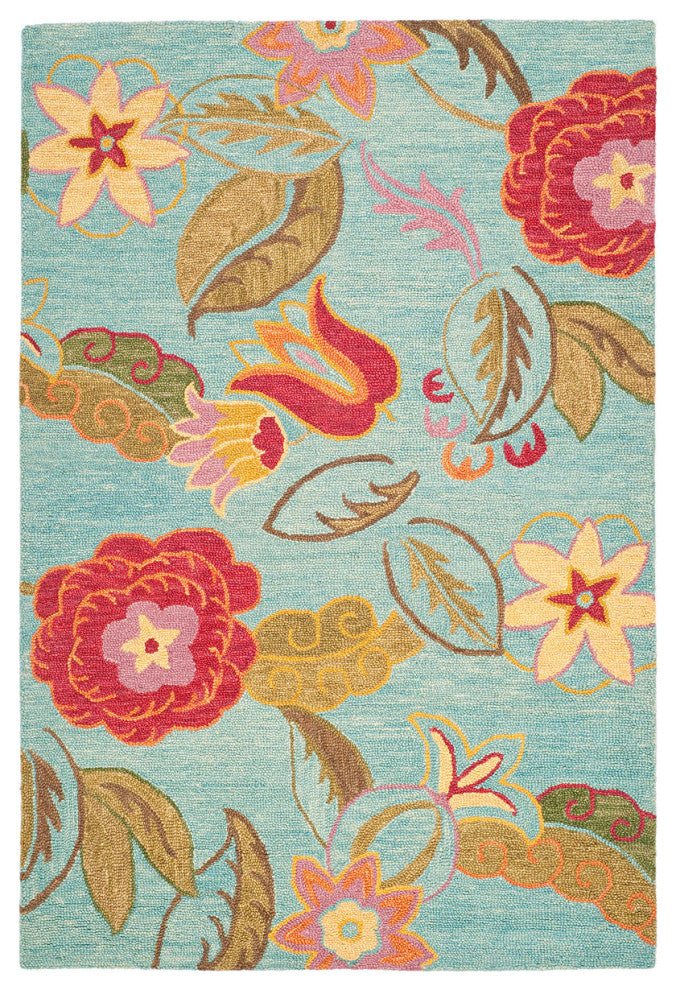 Safavieh Blossom Blm675A Floral Rug, Blue/Multi, 6'0"x9'0"